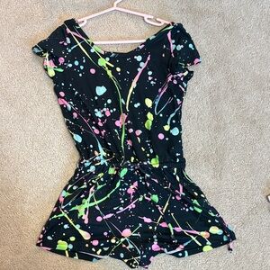 Pixielane Colorful Splatter Print Romper- Size 8